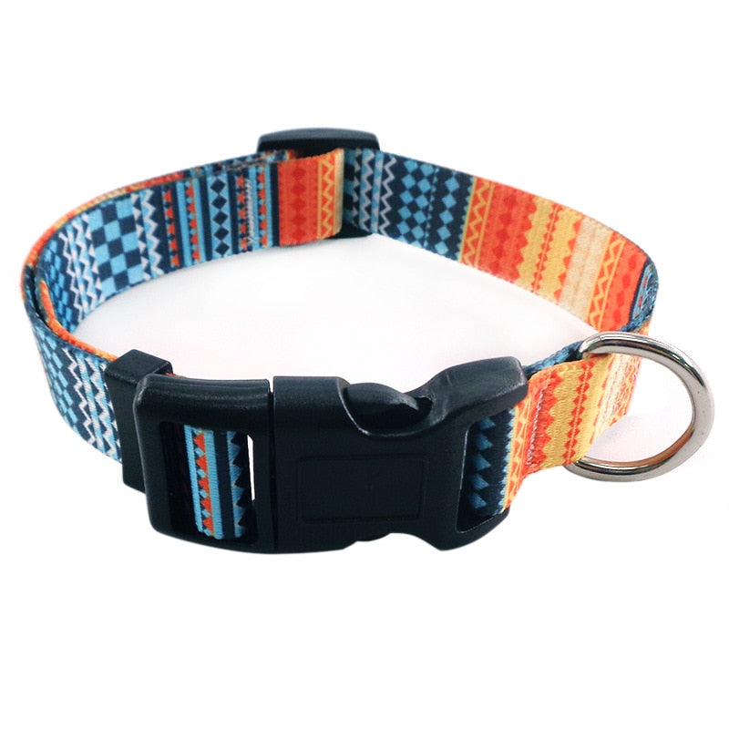 10Styles Bohemian Pet Collars Fashion Printed Adjustable Puppy Collar High-Quality National Style Neckband For Medium Large Dog