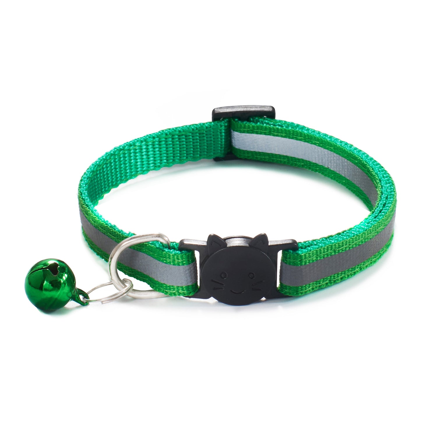 ROJECO Colorful Cat Collar With Bell Adjustable Safety Reflective Pet Collars For Cats Supplies Kitten Buckle Necklace Pet Leash