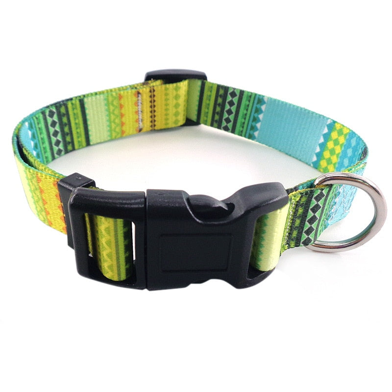 10Styles Bohemian Pet Collars Fashion Printed Adjustable Puppy Collar High-Quality National Style Neckband For Medium Large Dog