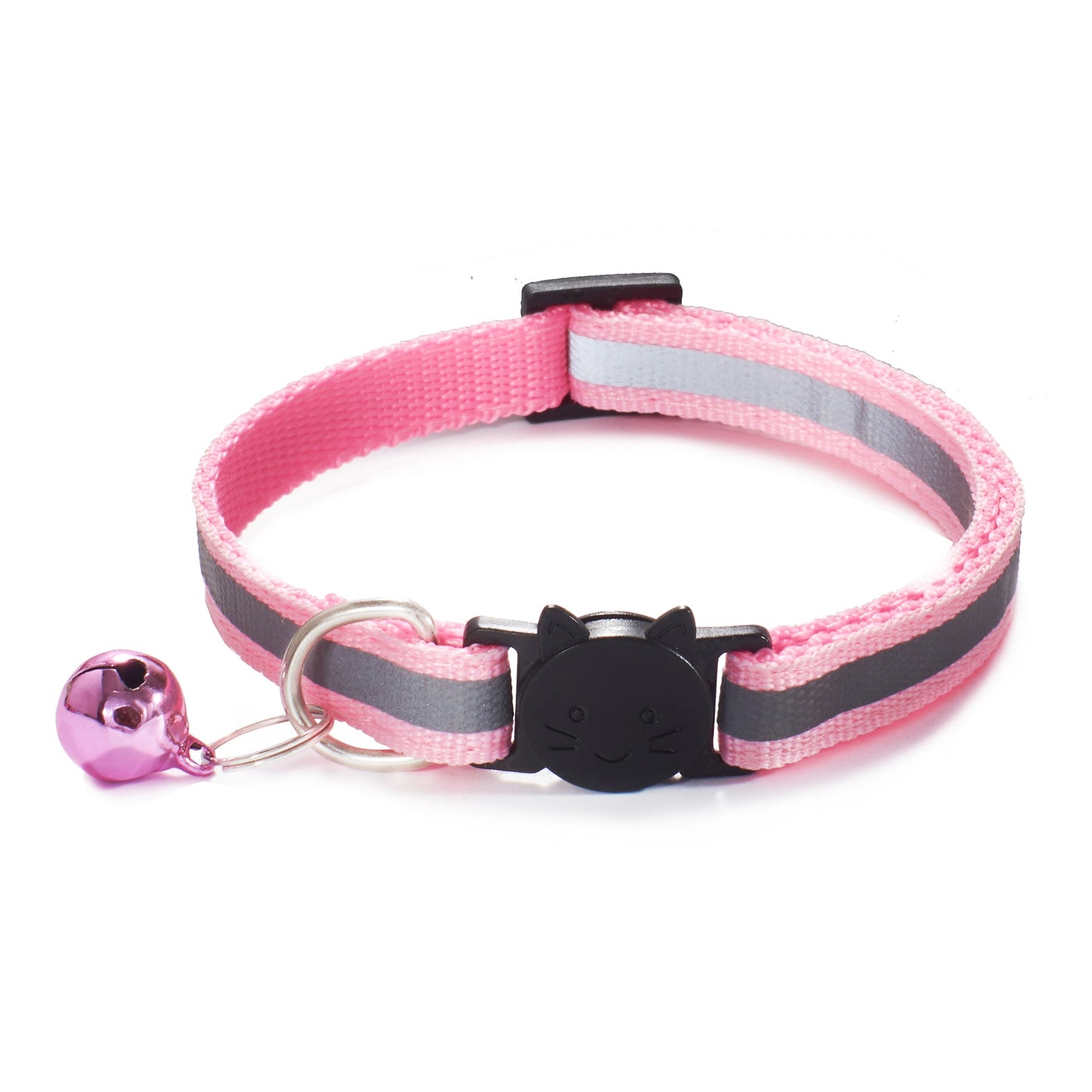 ROJECO Colorful Cat Collar With Bell Adjustable Safety Reflective Pet Collars For Cats Supplies Kitten Buckle Necklace Pet Leash