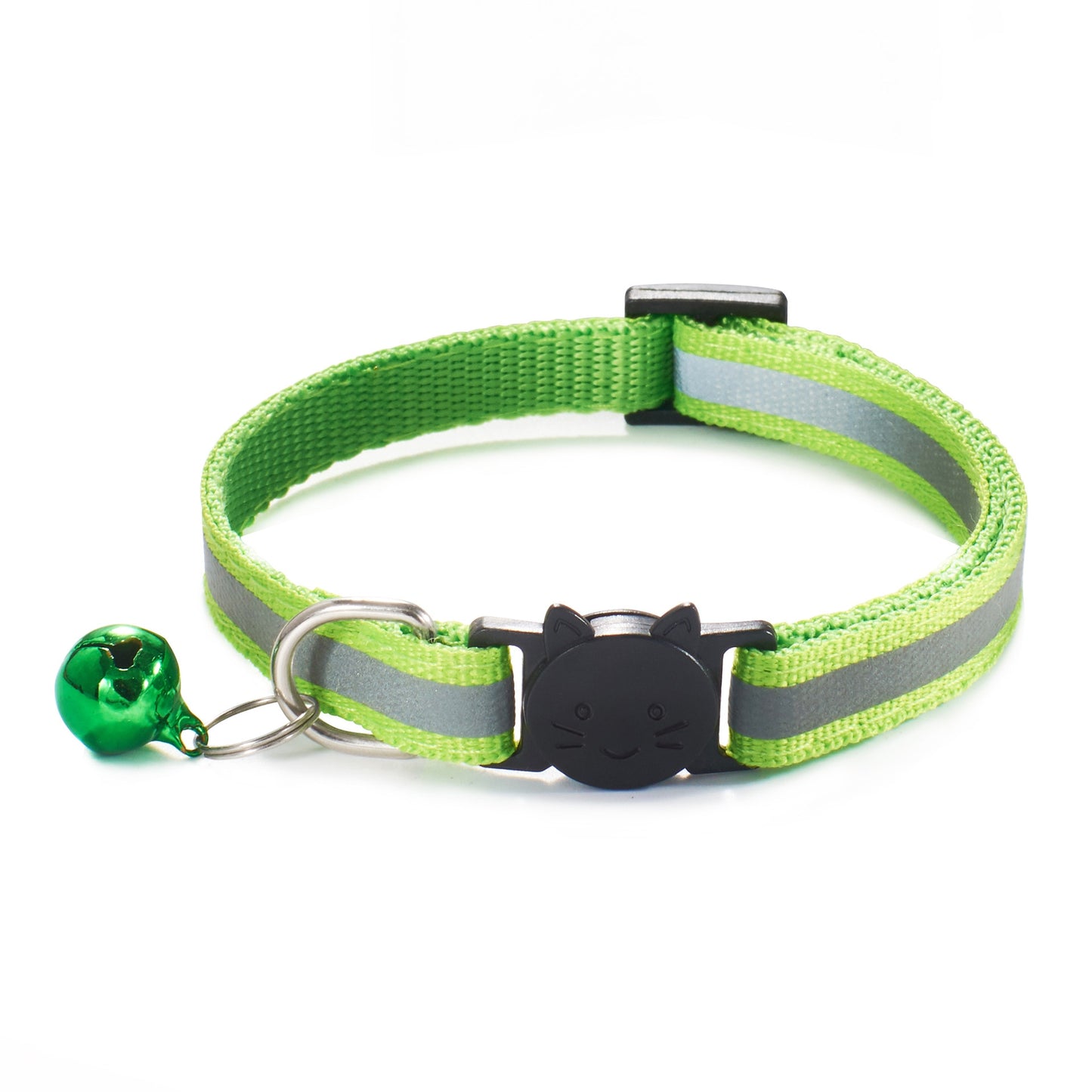 ROJECO Colorful Cat Collar With Bell Adjustable Safety Reflective Pet Collars For Cats Supplies Kitten Buckle Necklace Pet Leash