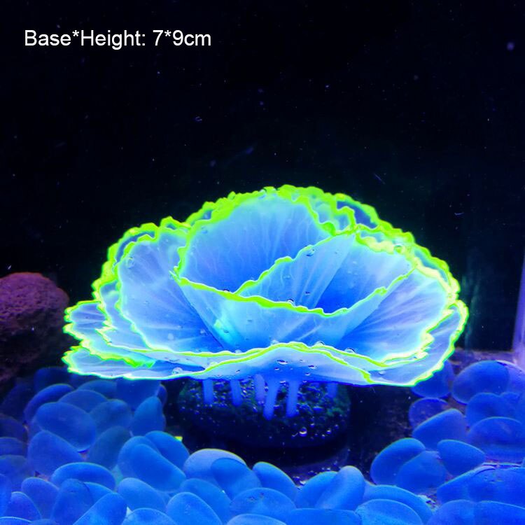 Silicone Glowing Artificial Fish Tank Aquarium Plants Ornament Underwater Ascidian Lettuce Anemone Coral Plant Decor Accessories