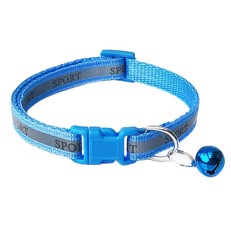 Adjustable Cat Collar Cute Fishbone Print Breakaway Nylon Pet Puppy Dog Kitten Cat Collar with Bells 19-32cm 1.0cm Drop Shipping