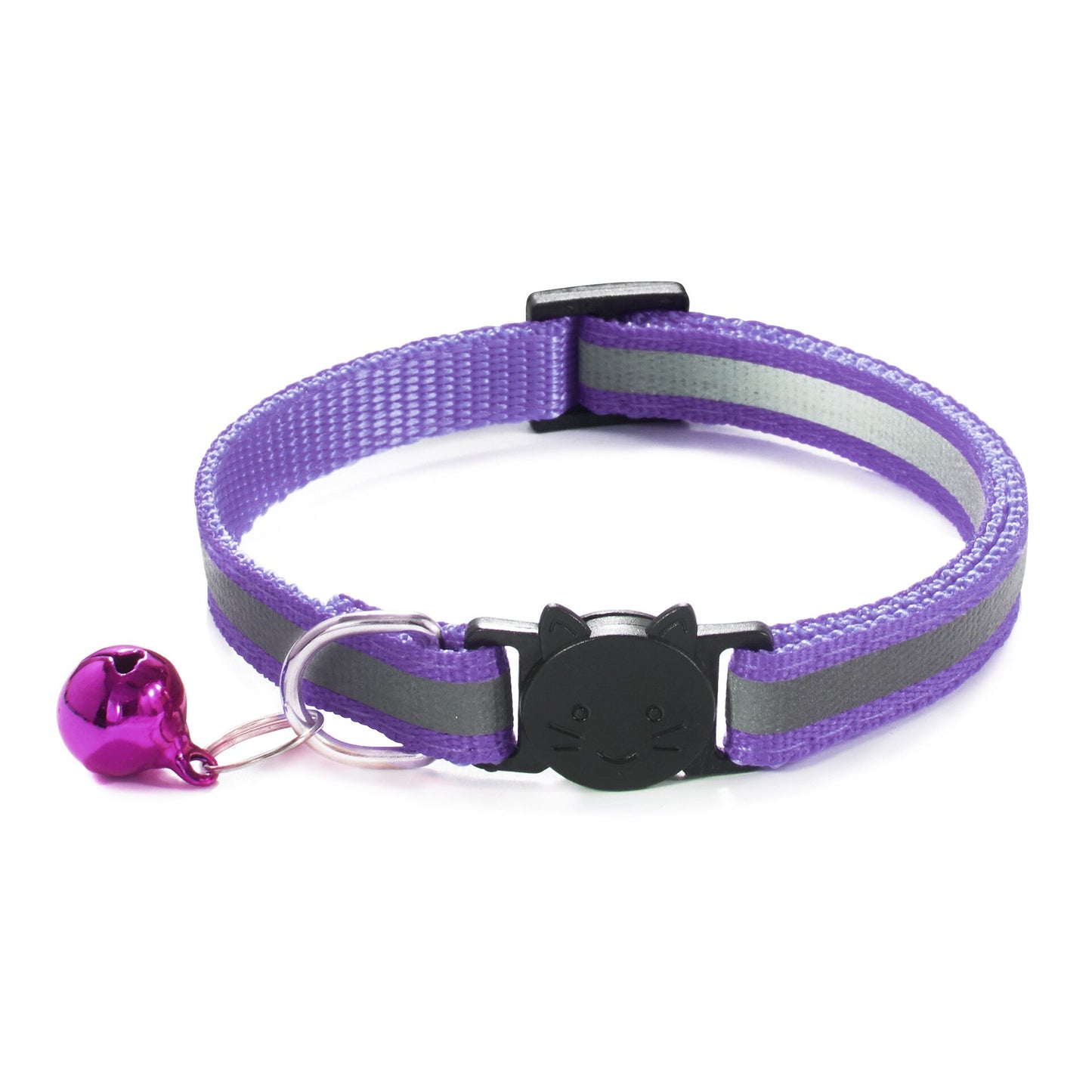 ROJECO Colorful Cat Collar With Bell Adjustable Safety Reflective Pet Collars For Cats Supplies Kitten Buckle Necklace Pet Leash