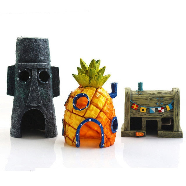 11pcs/set Sponges Figure Bobs Patrick Star Toys Cartoon Action Figure Kids Xmas Gift Fish Tank Micro Landscape Decor Aquarium