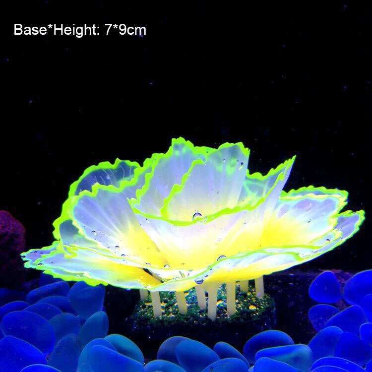 Silicone Glowing Artificial Fish Tank Aquarium Plants Ornament Underwater Ascidian Lettuce Anemone Coral Plant Decor Accessories