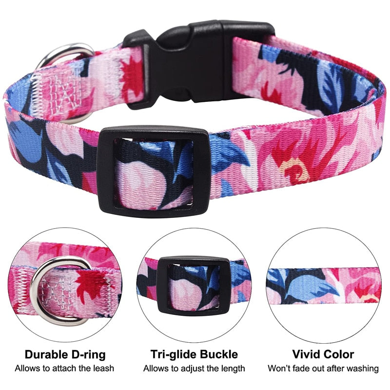 10Styles Bohemian Pet Collars Fashion Printed Adjustable Puppy Collar High-Quality National Style Neckband For Medium Large Dog