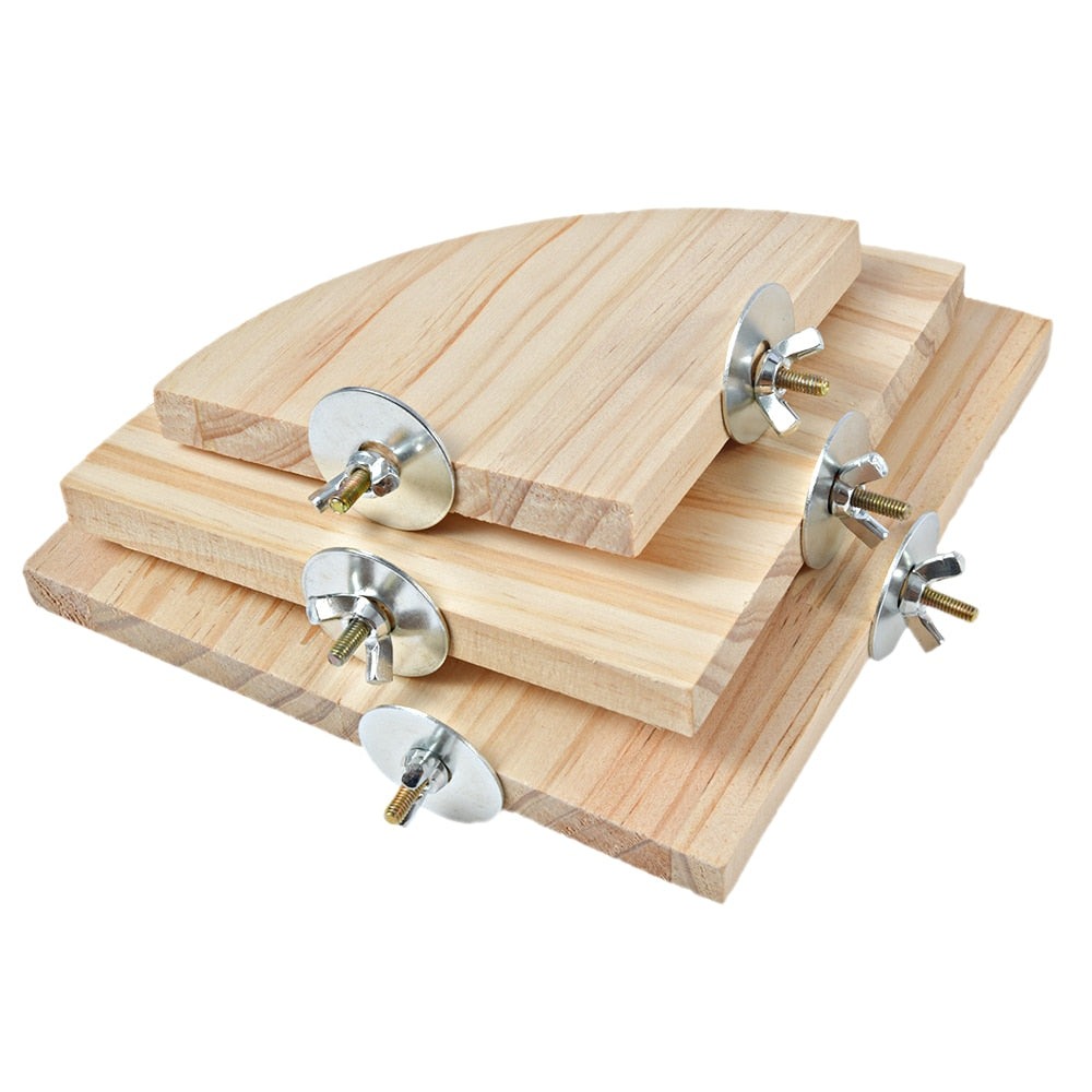 1Pc Pet Bird Parrot Wood Platform Stand Rack Toy Hamster Branch Perches for Bird Cage Toys 3 Sizes Pet Station Board