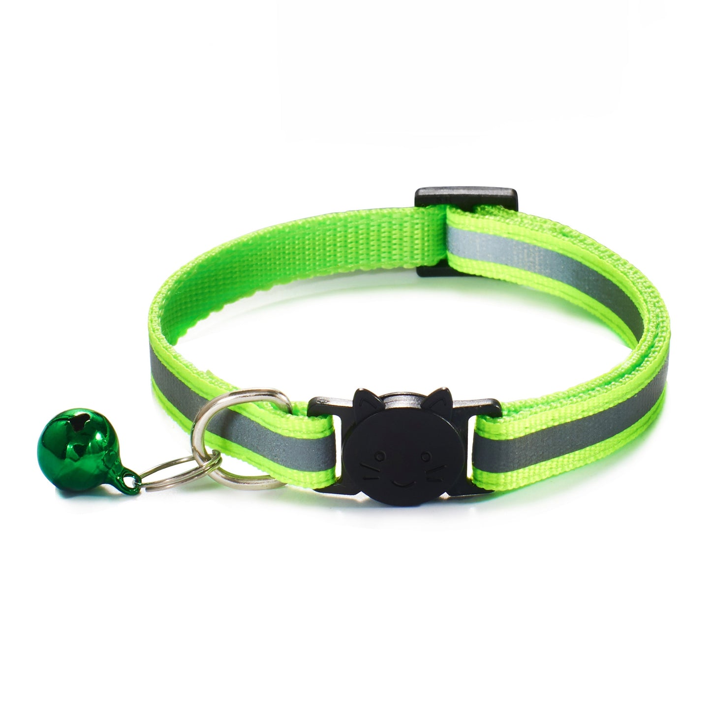 ROJECO Colorful Cat Collar With Bell Adjustable Safety Reflective Pet Collars For Cats Supplies Kitten Buckle Necklace Pet Leash