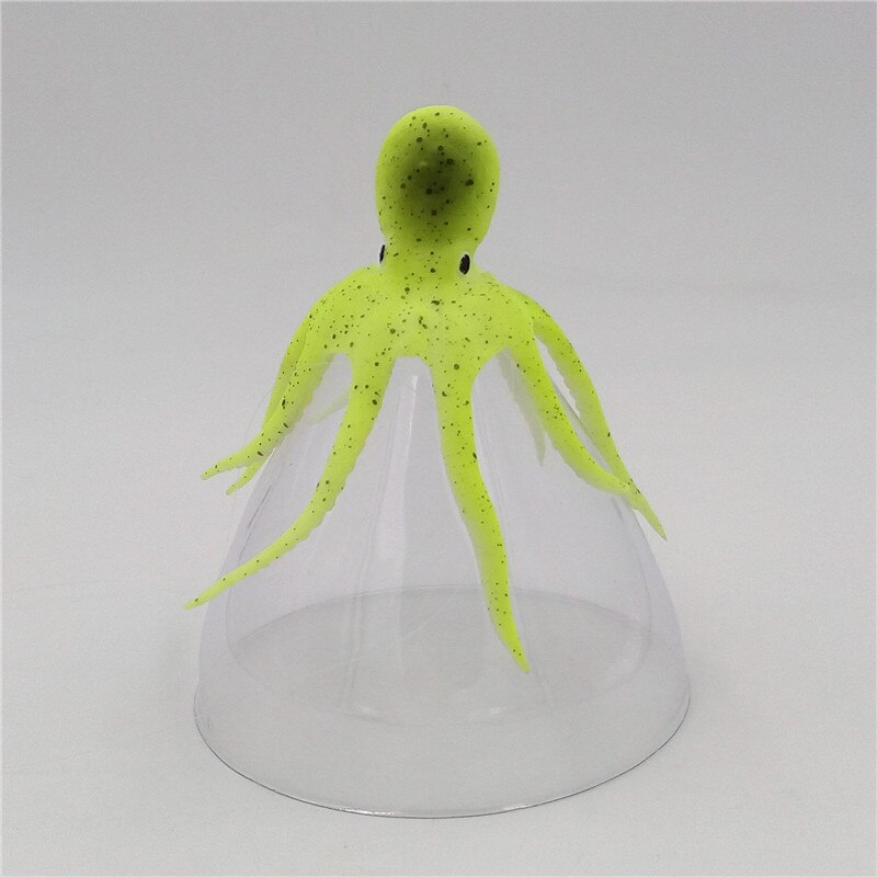 1pcs Fish Tank Silicone Artificial Octopus Aquarium Fish Tank Fluorescent Decorations Octopus with Suction Cup