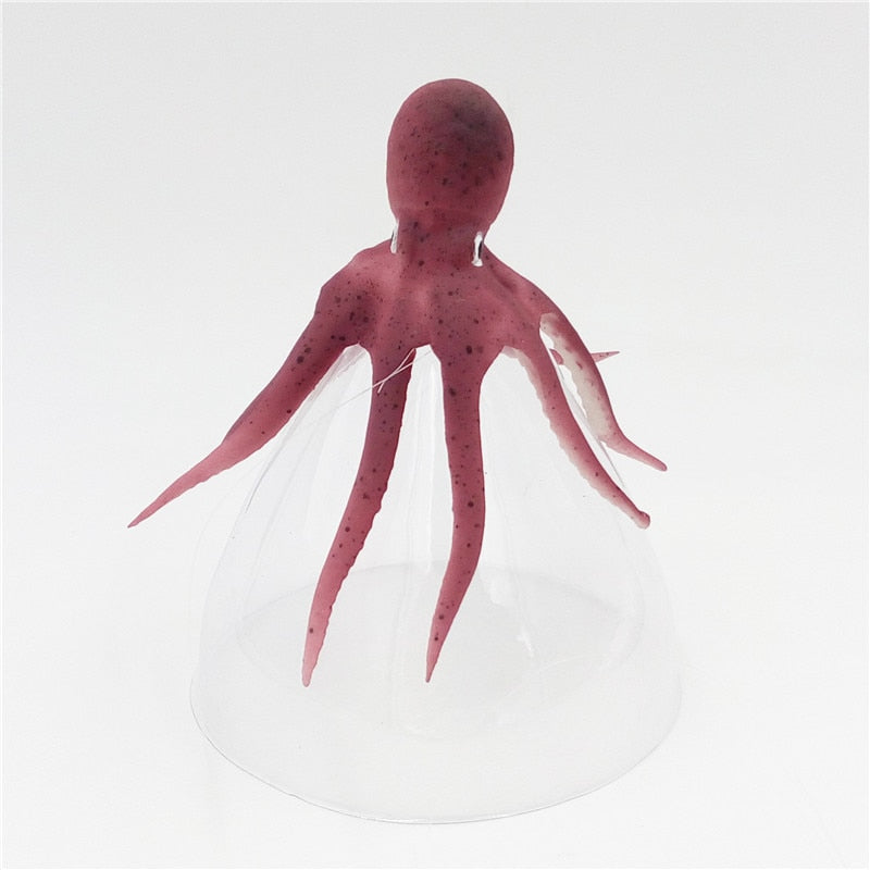 1pcs Fish Tank Silicone Artificial Octopus Aquarium Fish Tank Fluorescent Decorations Octopus with Suction Cup