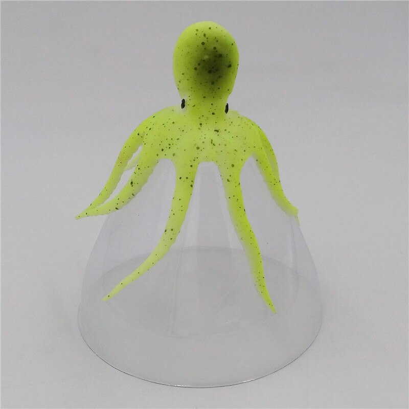 1pcs Fish Tank Silicone Artificial Octopus Aquarium Fish Tank Fluorescent Decorations Octopus with Suction Cup