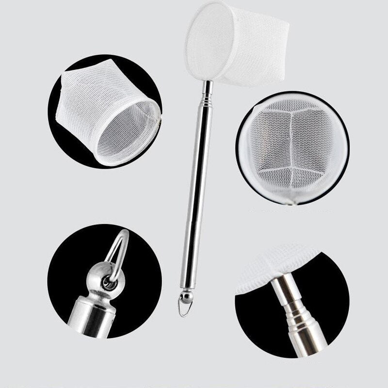18-53Cm Flexible Aquarium Fish Tank Catch Net Fishnet Retractable 3D Fish Scoop Long Handle Cleaning Tool Catching Fishnet New