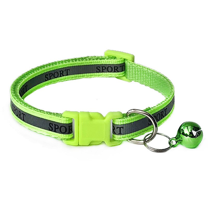 Adjustable Cat Collar Cute Fishbone Print Breakaway Nylon Pet Puppy Dog Kitten Cat Collar with Bells 19-32cm 1.0cm Drop Shipping