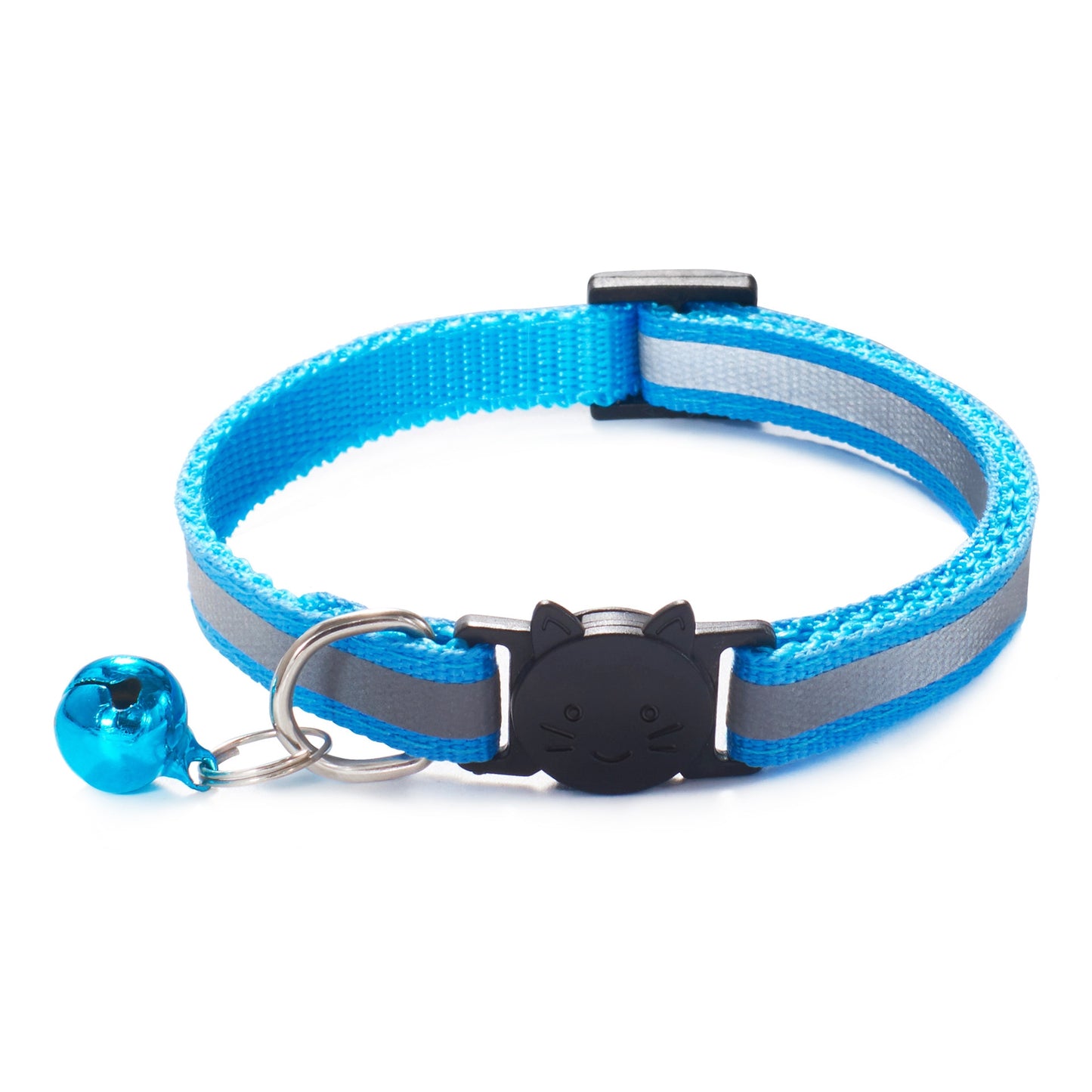 ROJECO Colorful Cat Collar With Bell Adjustable Safety Reflective Pet Collars For Cats Supplies Kitten Buckle Necklace Pet Leash
