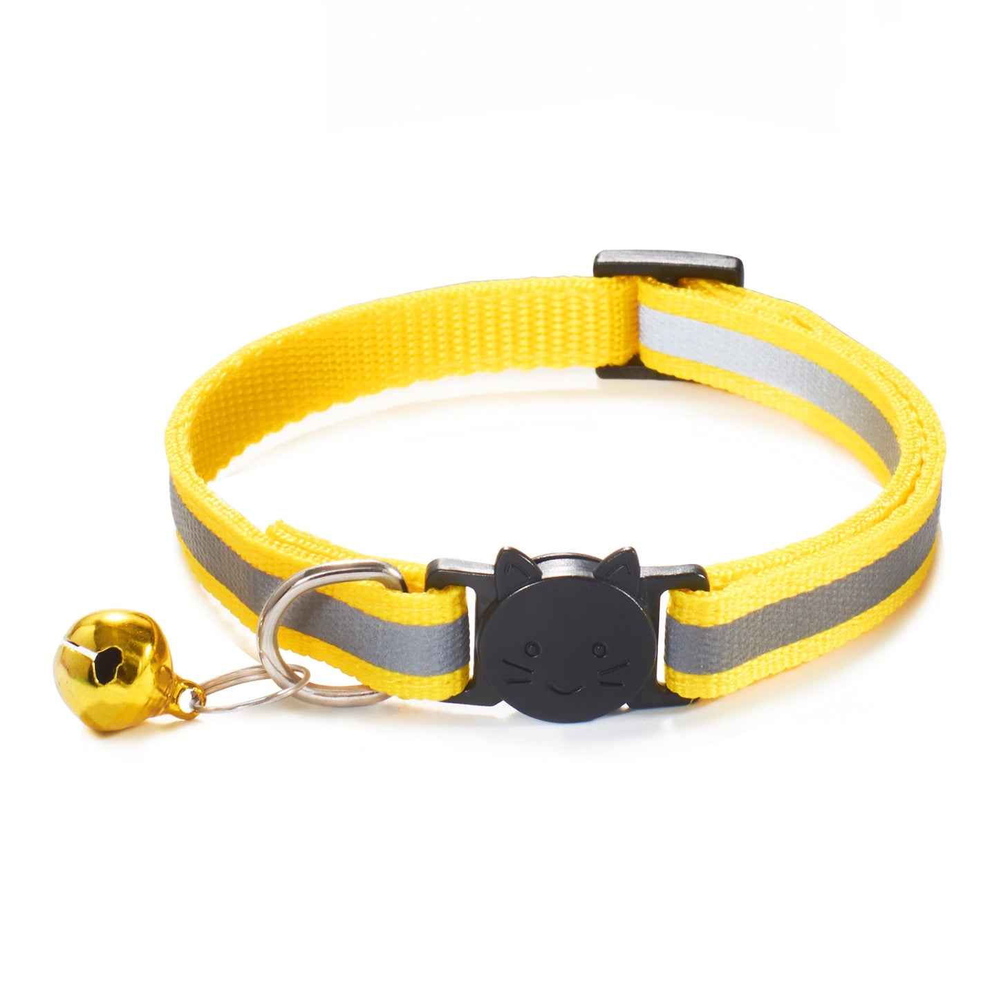 ROJECO Colorful Cat Collar With Bell Adjustable Safety Reflective Pet Collars For Cats Supplies Kitten Buckle Necklace Pet Leash
