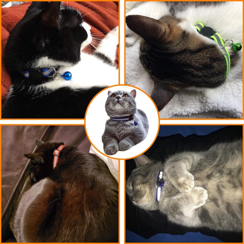 12 Colors Reflective Cats Bells Collars Adjustable Dog Leash Pet Collar for Cats And Small Dogs Pet Supplies