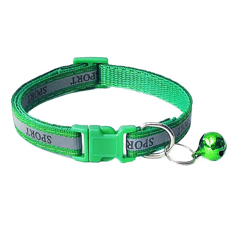 Adjustable Cat Collar Cute Fishbone Print Breakaway Nylon Pet Puppy Dog Kitten Cat Collar with Bells 19-32cm 1.0cm Drop Shipping