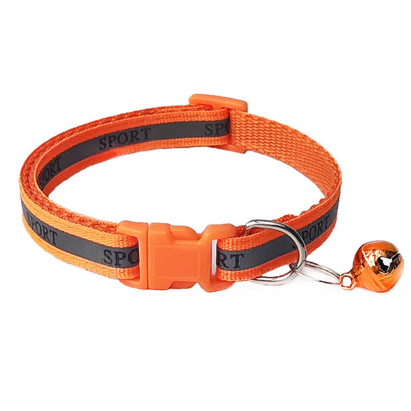 Adjustable Cat Collar Cute Fishbone Print Breakaway Nylon Pet Puppy Dog Kitten Cat Collar with Bells 19-32cm 1.0cm Drop Shipping