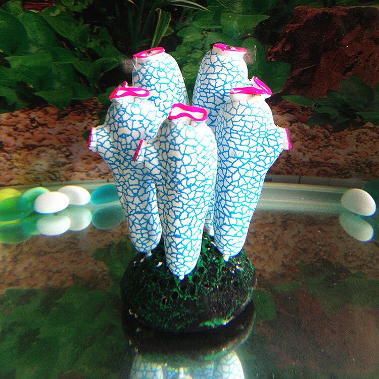 Silicone Glowing Artificial Fish Tank Aquarium Plants Ornament Underwater Ascidian Lettuce Anemone Coral Plant Decor Accessories