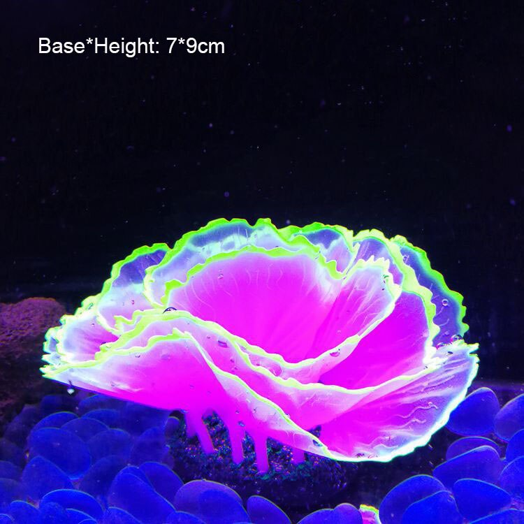 Silicone Glowing Artificial Fish Tank Aquarium Plants Ornament Underwater Ascidian Lettuce Anemone Coral Plant Decor Accessories