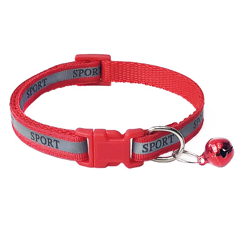 Adjustable Cat Collar Cute Fishbone Print Breakaway Nylon Pet Puppy Dog Kitten Cat Collar with Bells 19-32cm 1.0cm Drop Shipping
