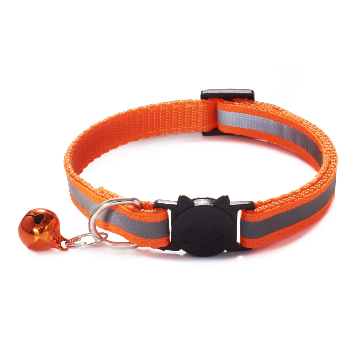 ROJECO Colorful Cat Collar With Bell Adjustable Safety Reflective Pet Collars For Cats Supplies Kitten Buckle Necklace Pet Leash