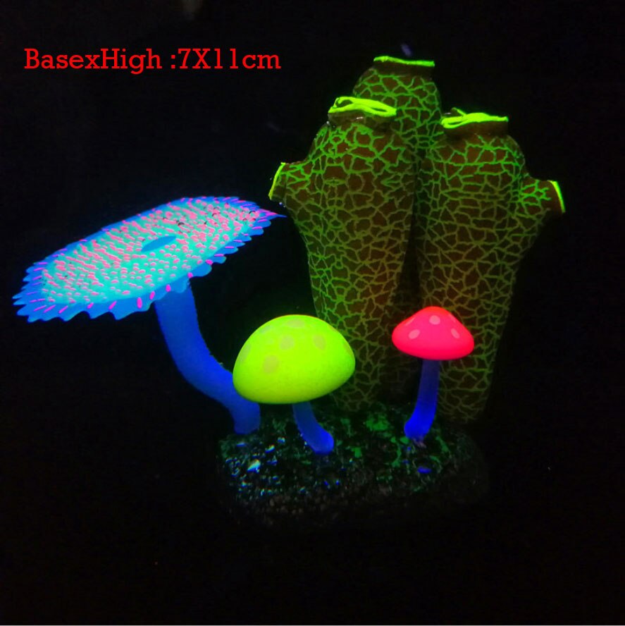 Silicone Glowing Artificial Fish Tank Aquarium Plants Ornament Underwater Ascidian Lettuce Anemone Coral Plant Decor Accessories