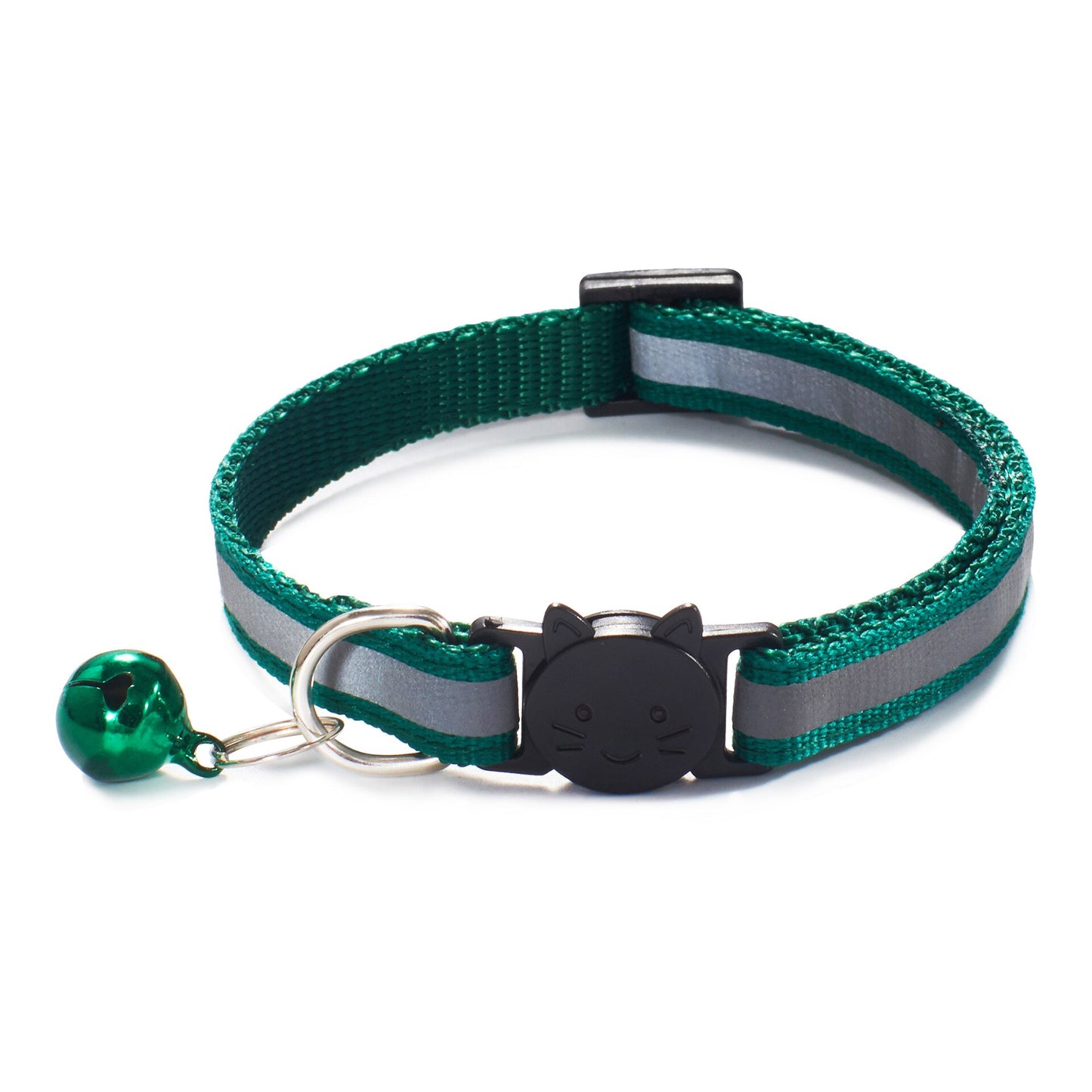 ROJECO Colorful Cat Collar With Bell Adjustable Safety Reflective Pet Collars For Cats Supplies Kitten Buckle Necklace Pet Leash