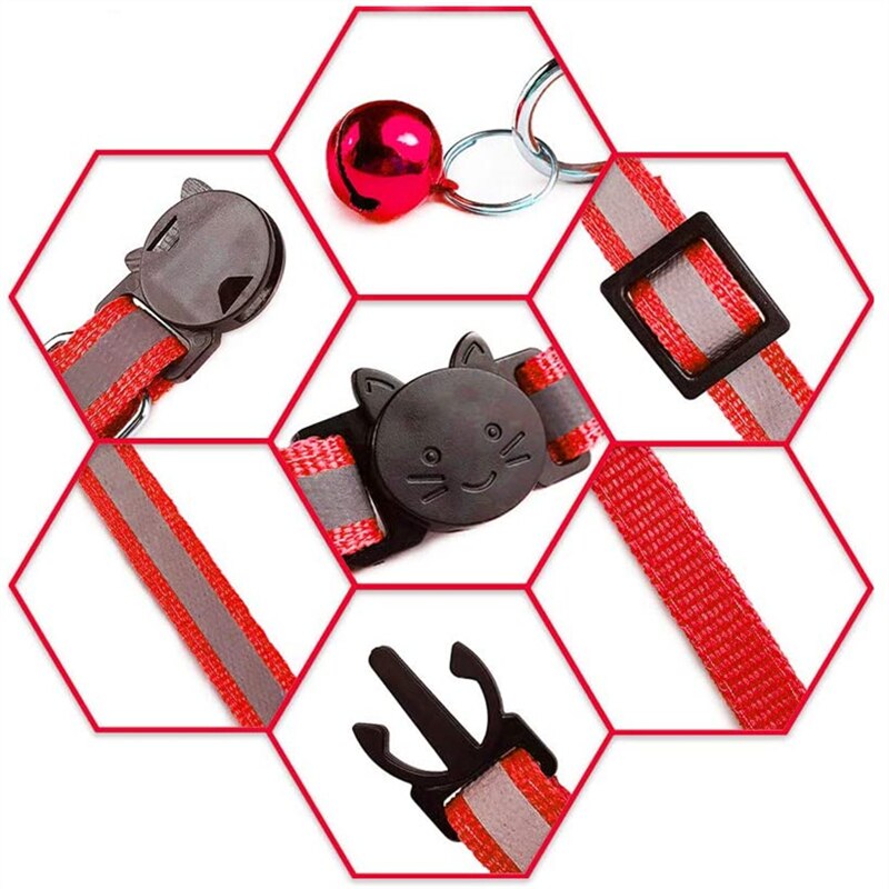 12 Colors Reflective Cats Bells Collars Adjustable Dog Leash Pet Collar for Cats And Small Dogs Pet Supplies