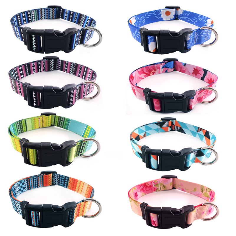 10Styles Bohemian Pet Collars Fashion Printed Adjustable Puppy Collar High-Quality National Style Neckband For Medium Large Dog