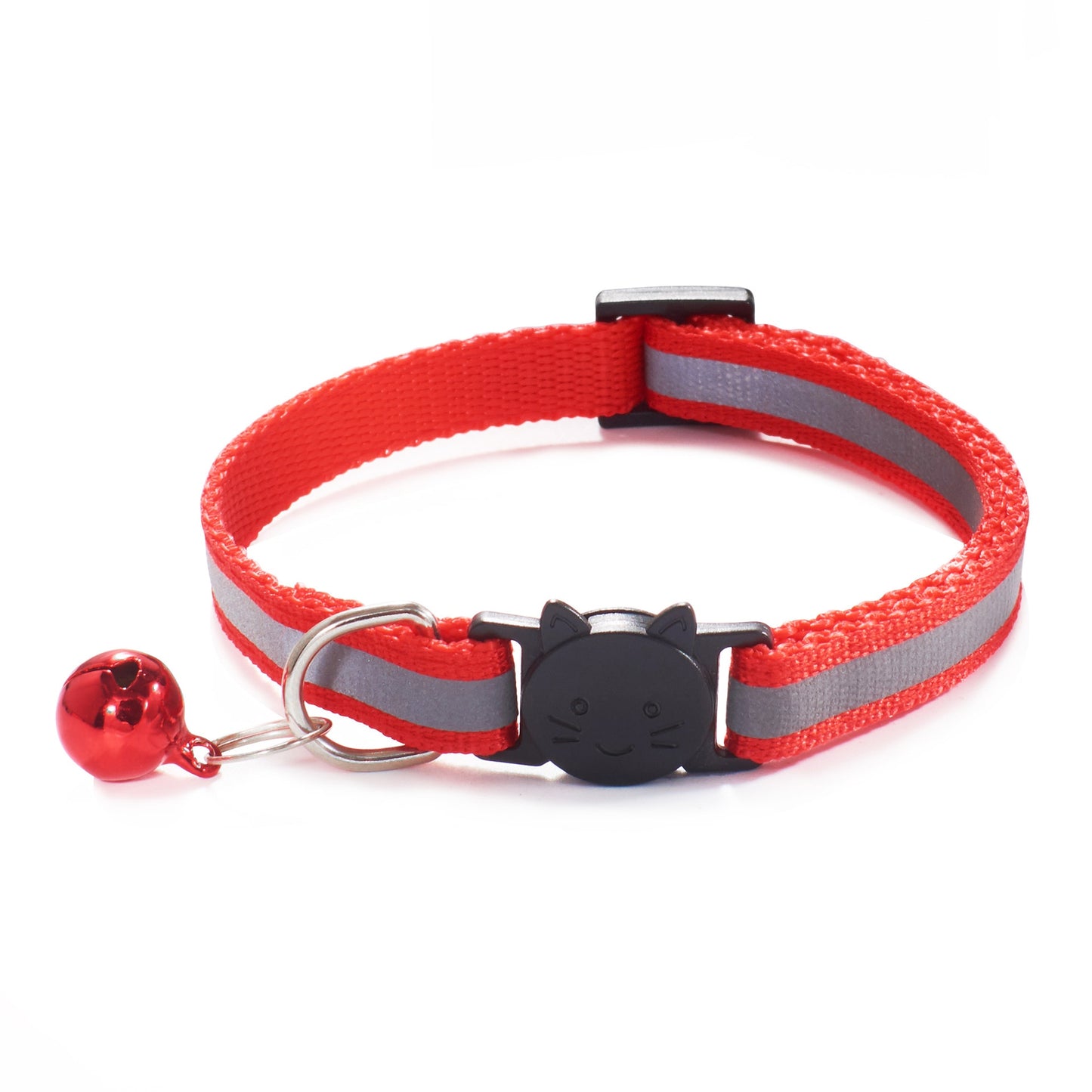ROJECO Colorful Cat Collar With Bell Adjustable Safety Reflective Pet Collars For Cats Supplies Kitten Buckle Necklace Pet Leash
