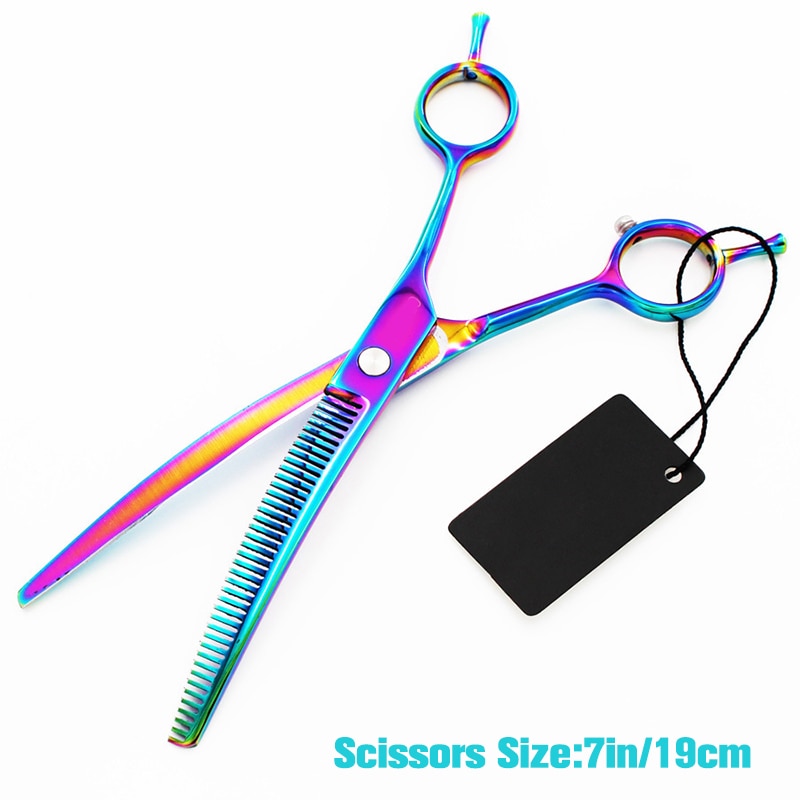 1pcs Pet Downward Curved Thinning Scissors Professional Dog Thinning Shears Dense Shark Hair Cut Cat Grooming Scissors Tools