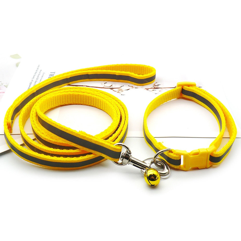 Cute Dog Paw Print Pet Traction Rope Puppy Collar Set Multiple Colors Adjustable Puppy Cat Accessories Pet Supplies 1.2M