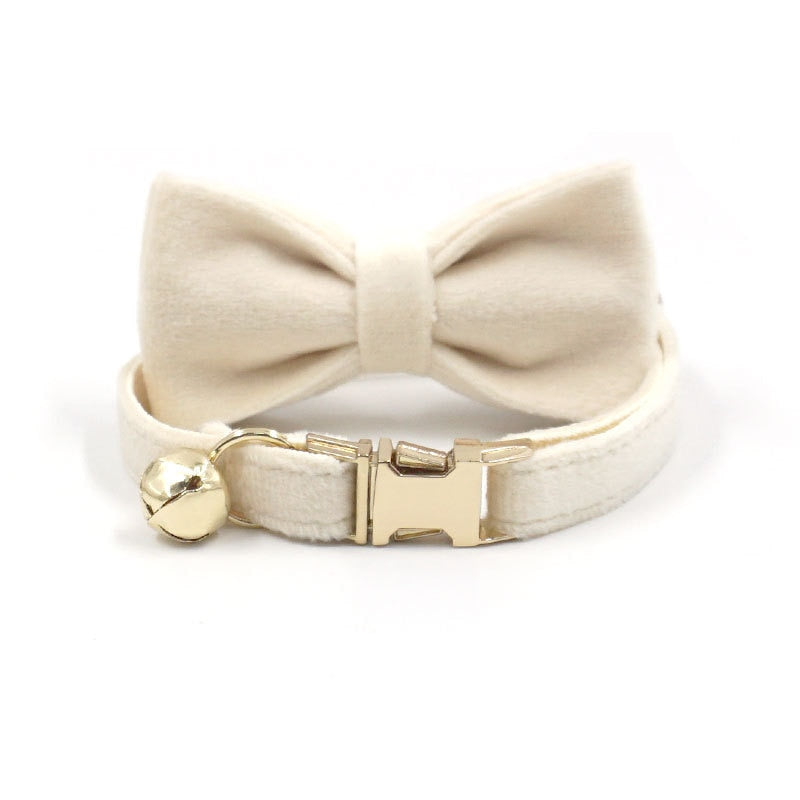Personalized Cat Collar Velvet ID Engraving Name Tag Collar for Cat Necklace Puppy Kitten Bell Bow tie Custom Small Dog Collar