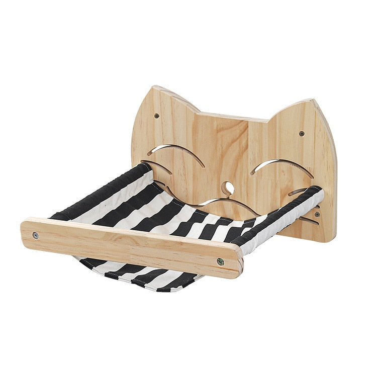 1pcWall-mounted Cat Hammock Bed Pet Furniture Kitten Wall Shelf Set Cat Perch Wooden Scratching Climbing Post Cat Tree House Toy