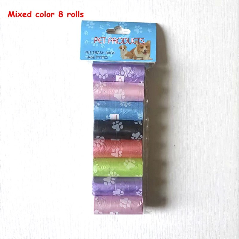 15bag/Roll Dog Cat Poop Bag Collector Pet Pick Up Degradable Garbage Bag Convenient Clean Waste Trash Bag Outdoor Pet Supplies