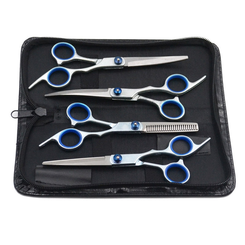 Pet Cat Dogs Grooming Scissors Set Hairdresser Scissors For Dogs Animal Barber Straight Bend UP Curved Shears Teeth Cutting Tool