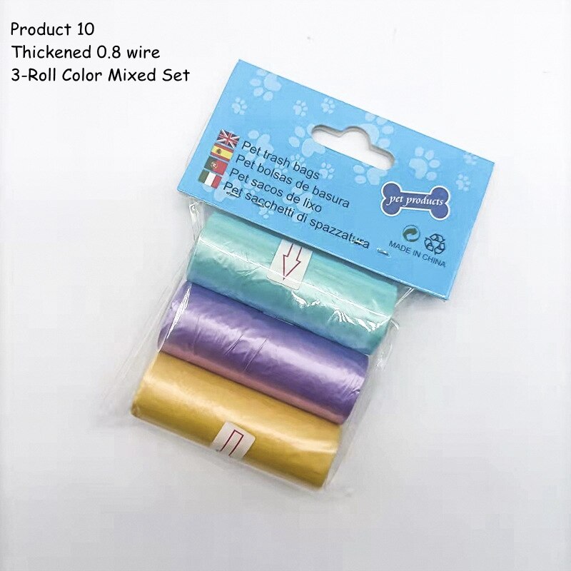 15bag/Roll Dog Cat Poop Bag Collector Pet Pick Up Degradable Garbage Bag Convenient Clean Waste Trash Bag Outdoor Pet Supplies