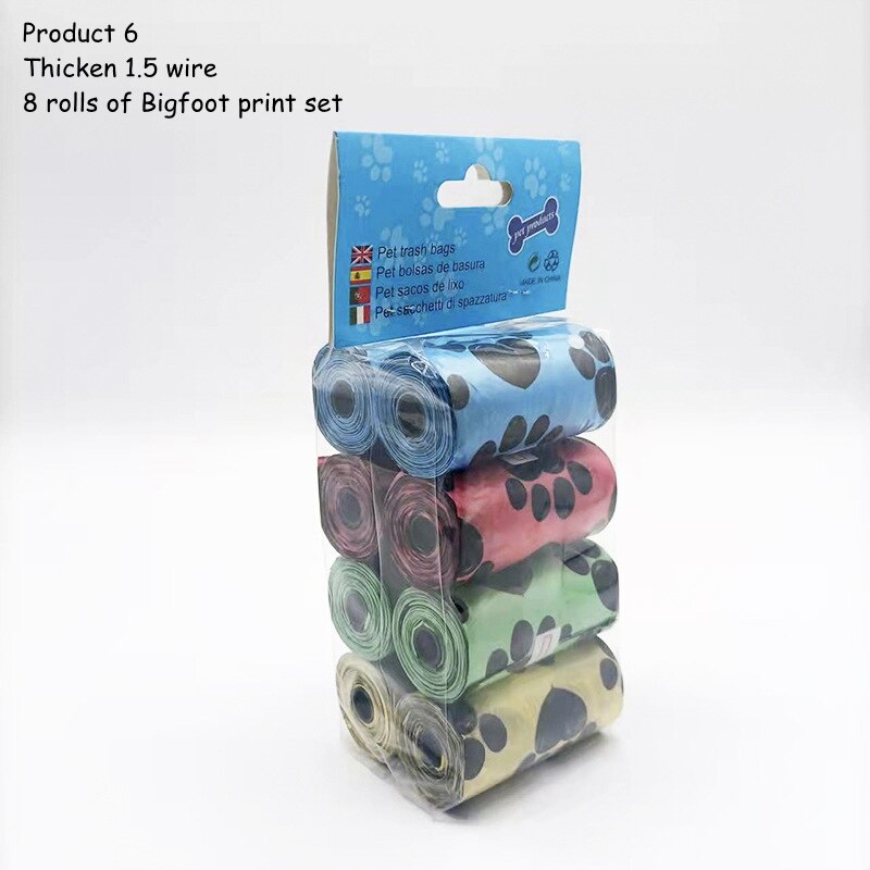 15bag/Roll Dog Cat Poop Bag Collector Pet Pick Up Degradable Garbage Bag Convenient Clean Waste Trash Bag Outdoor Pet Supplies
