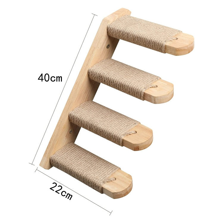 1pcWall-mounted Cat Hammock Bed Pet Furniture Kitten Wall Shelf Set Cat Perch Wooden Scratching Climbing Post Cat Tree House Toy