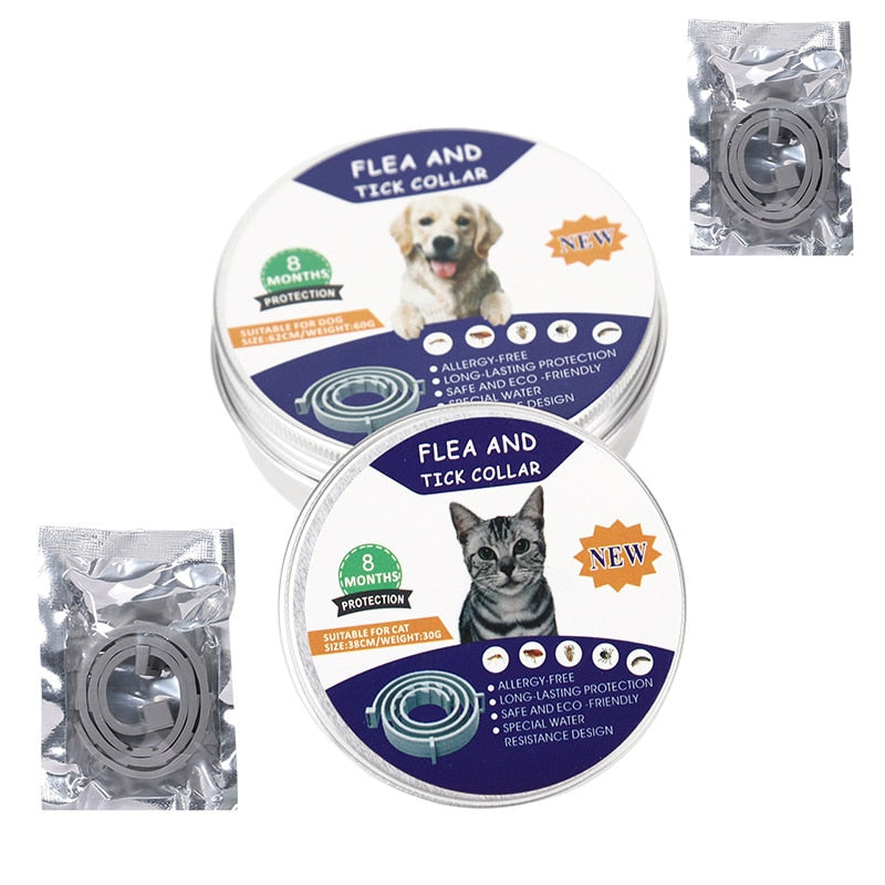 38/62CM Dog Collar Flea Tick Prevention Pet Cat Dog Collar 8 Month Flea and Tick Collar for Small Dog Adjustable Cat Dog Collar
