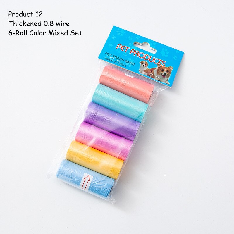 15bag/Roll Dog Cat Poop Bag Collector Pet Pick Up Degradable Garbage Bag Convenient Clean Waste Trash Bag Outdoor Pet Supplies