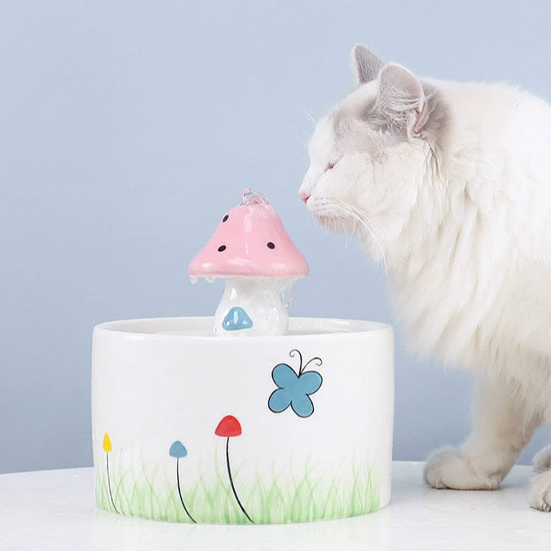 Mushroom Water Fountain for Cats