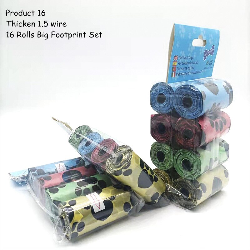 15bag/Roll Dog Cat Poop Bag Collector Pet Pick Up Degradable Garbage Bag Convenient Clean Waste Trash Bag Outdoor Pet Supplies