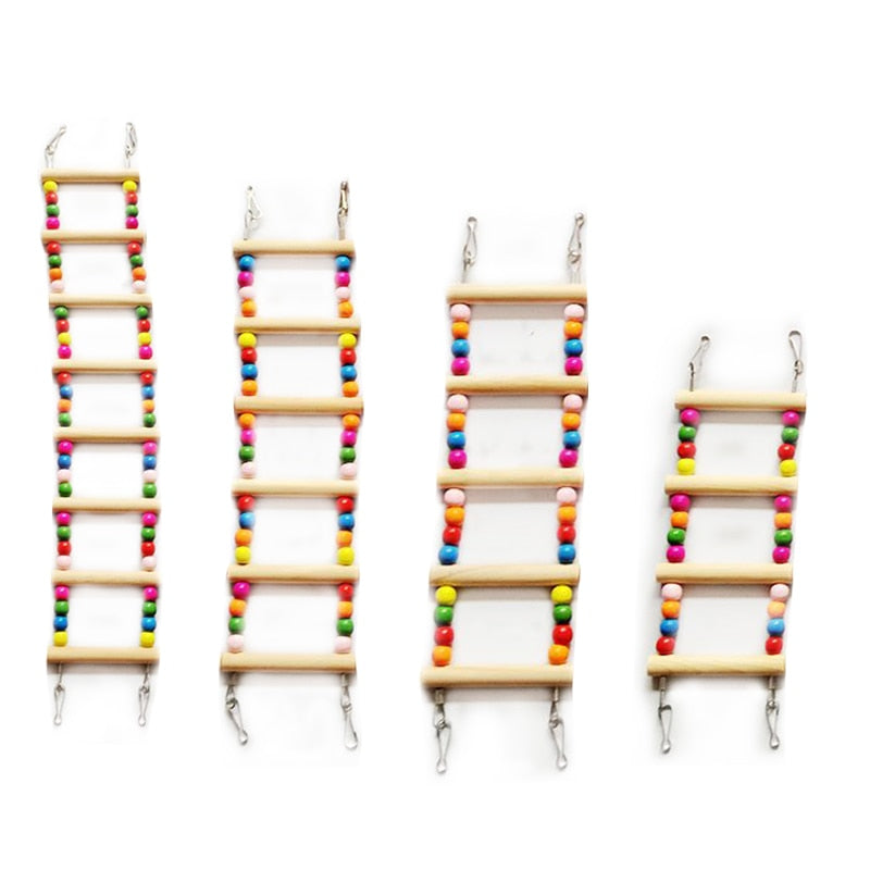 1PC Bird Toys Parrots Ladders Bird Supplies Hanging Colorful Balls Climbing with Natural Wood Toys Parrot Accessories おもちゃ