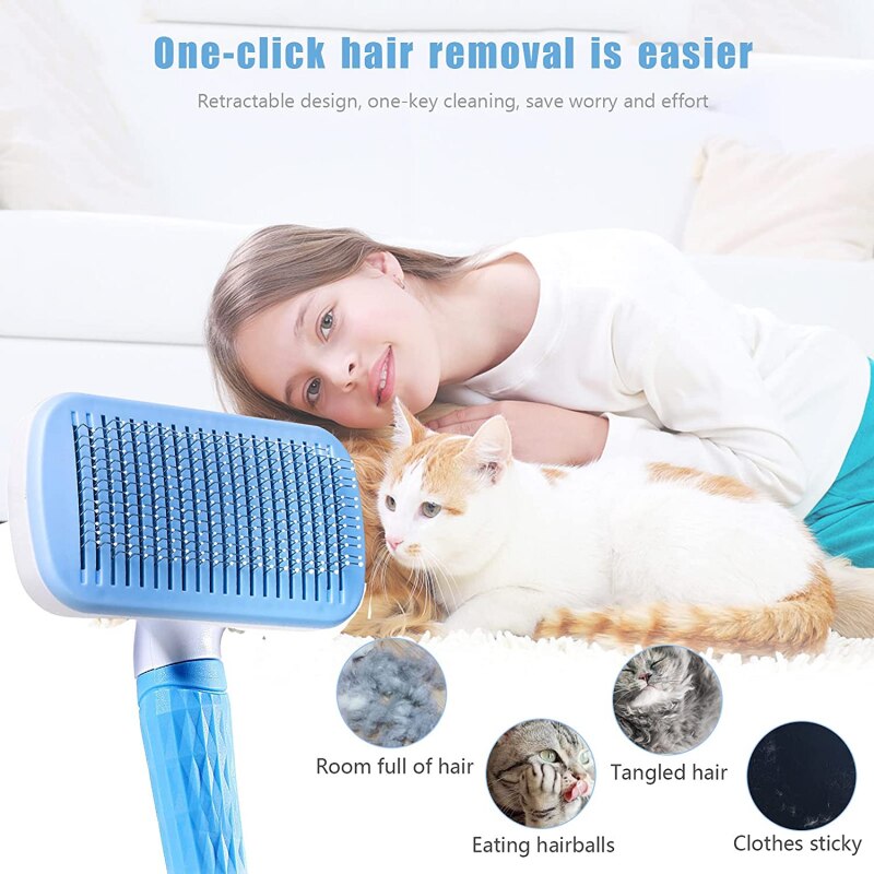 Dog Hair Removal Comb Pet Cleaning Tool Cat Dog Hair Grooming And Care Comb Remove Floating Hair Pet Bath Brush Grooming Tool