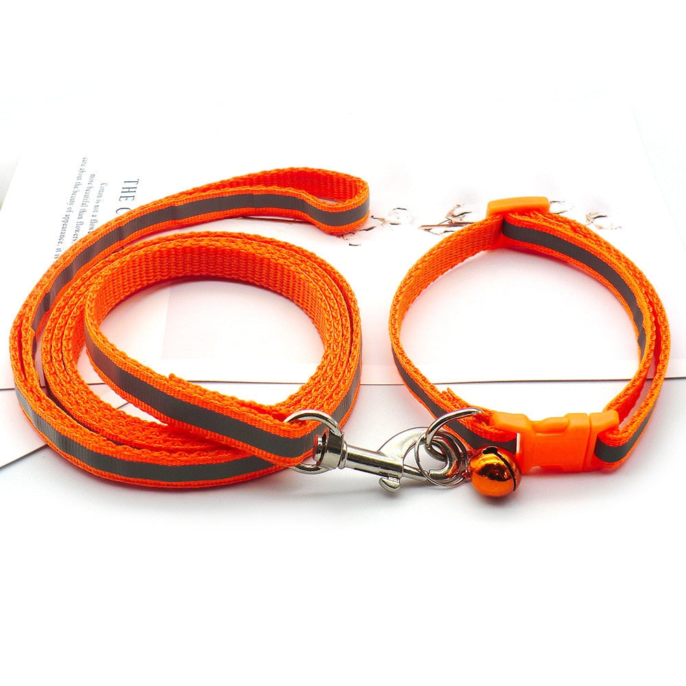 Cute Dog Paw Print Pet Traction Rope Puppy Collar Set Multiple Colors Adjustable Puppy Cat Accessories Pet Supplies 1.2M