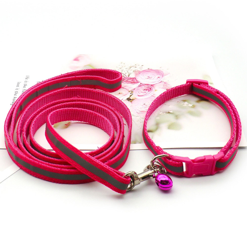 Cute Dog Paw Print Pet Traction Rope Puppy Collar Set Multiple Colors Adjustable Puppy Cat Accessories Pet Supplies 1.2M