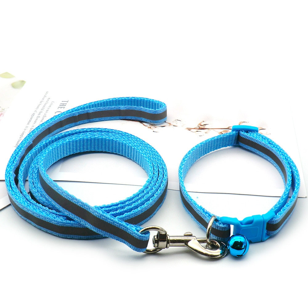 Cute Dog Paw Print Pet Traction Rope Puppy Collar Set Multiple Colors Adjustable Puppy Cat Accessories Pet Supplies 1.2M